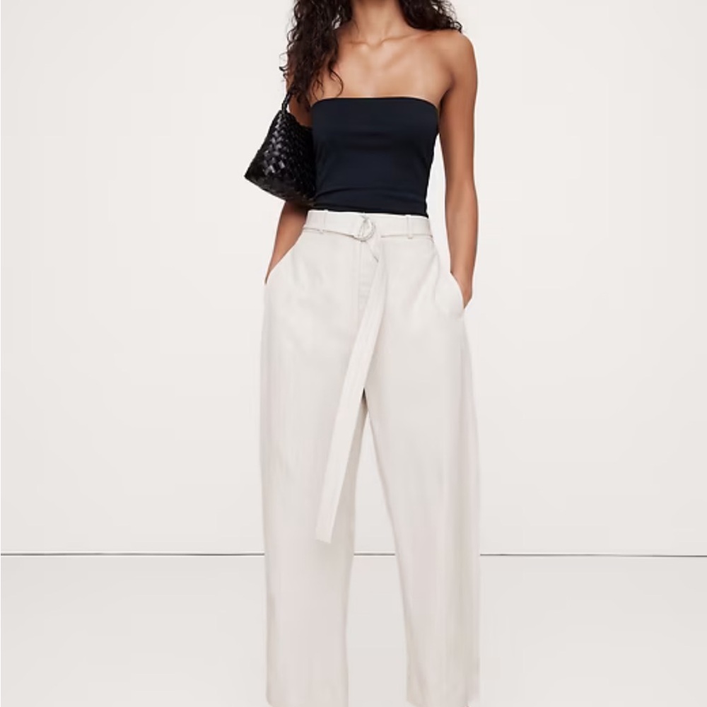 Banana Republic HIGH-RISE BARREL TENCEL LINEN PANT
